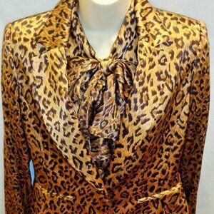 Silk Leopard print Blouse and Matching Jacket by Angel Nina